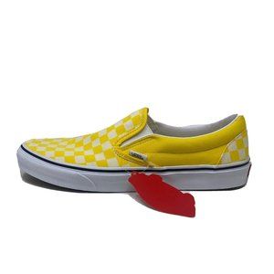 Vans Classic Slip On Checkerboard Yellow White Men's 11.5 Skate Shoes New Cyber